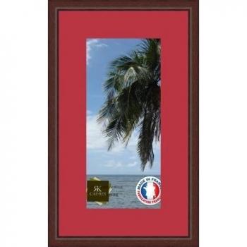 Marco de fotos de pared 17 x 17 x 37 x 37 marco, moderno, 2,3 cm de longitud, de madera, madera, Marron-38, Passe-Partout Rouge