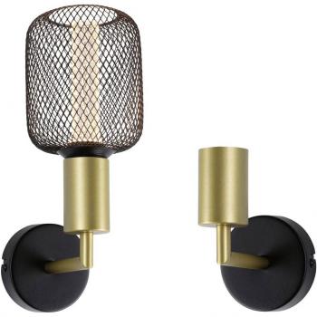 Aplique de pared Paulmann Ravi E27 negro mate y oro IP44 60W