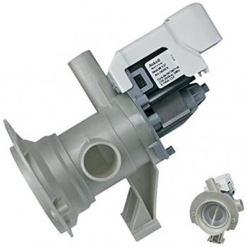 Bomba de desagüe para lavadora - Compatible con Whirlpool, Indesit, Bosch, Bauknecht, Siemens - Modelo 00145522, 481073071153 - Color Negro