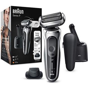 Braun Series 7 70-S7200cc Afeitadora Eléctrica, máquina de afeitar hombre de lámina Con Centro De Limpieza SmartCare, Recortadora De Precisión, Uso En Seco Y Mojado, Recargable, Inalámbrica, Plata