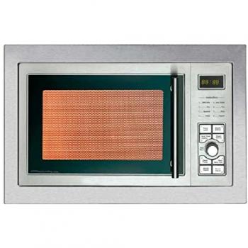 Microondas Integrable Orbegozo de Acero Inoxidable 23L, 900W con Grill, 9 Menús Preconfigurados y Temporizador Digital