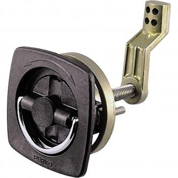 PERKO 0932DP1BLK FLUSH LATCH - NON-LOCKING - 2.5 INCH X 2.5 INCH W/OFFSET CAM BAR & FLEXIBLE POLYMER STRIKE