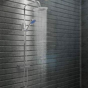 vidaXL Kit de ducha combinado con termostato acero inoxidable