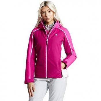 Dare2b Comity Waterproof & Breathable High Loft Insulated Ski & Snowboard Jacket With Foldaway Hood and Fixed Snowskirt Jackets Waterproof Insulated, Mujer, Fresh Water Blue, 14