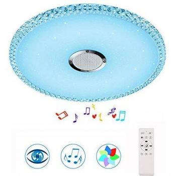 Plafón Lámpara LED con Altavoz Bluetooth y Mando a Distancia Horevo 18W 30cm Plafón 2120LM Regulable Función Memoria RGB, Plafón para Habitaciones Infantiles, Salones, Dormitorios
