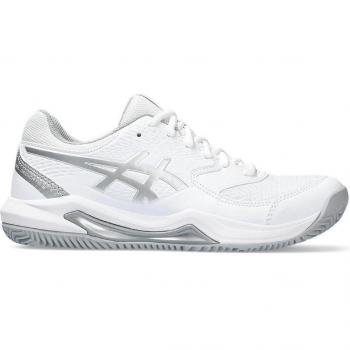 Asics Gel-Dedicate 8 Clay Zapatillas de Tenis/Pádel para Mujer - Blanco, Plateado
