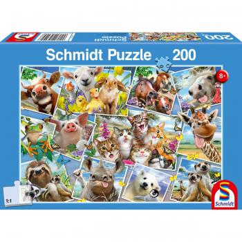 Puzzle Schmidt Tierische Selfies 200 Piezas para Niños a Partir de 8 Años