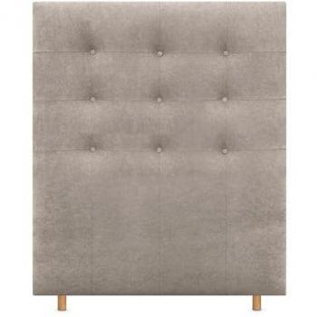 Cabecero Capitoné hasta el Suelo Tapizado en Tela Beige ACUALINE para Camas de 80/90/105 cm - DHOME