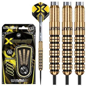 WINMAU Xtreme 2 Set de Dardos de Punta de Acero de Latón 24 Gramos con Prism Alpha Vuelos and Prism Force Ejes