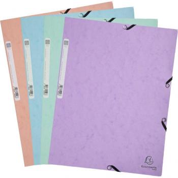 Carpeta Exacompta Púrpura A4 55527E con gomas y 3 solapas, capacidad máxima, cartulina lustrada Aquarel 400 g/m2