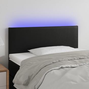 Cabecero con luces LED de cuero sintético negro 80x5x78/88 cm Vidaxl