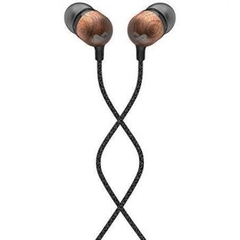 Marley Smile Jamaica Auriculares Intraureales con Cable, Micrófono Integrado, Controladores de 9,2 mm con Aislamiento de Ruido, 2 Siliconas de Distintos Tamaños, Anti Nudos, Sustentables – Negro