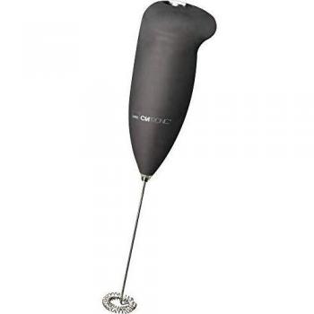 Clatronic MS 3089 - Batidor Espumador de Leche con Varilla de Acero Inoxidable y Carcasa Suave, Funcionamiento con 2 Pilas AA, Color Negro