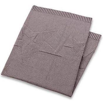 Manta de Punto Terrybär Baylee Gris 100 x 75 cm con Estrellas para Niños