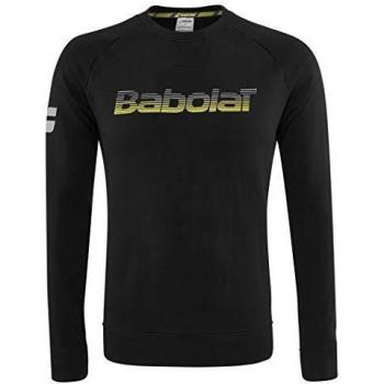Babolat Core Sweatshirt Men Camiseta de Manga Larga, Hombre, Black/Black, S
