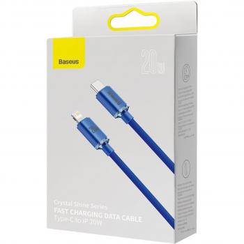 Cable Baseus Crystal Shine USB-C a Lightning 20W 1.2m Azul