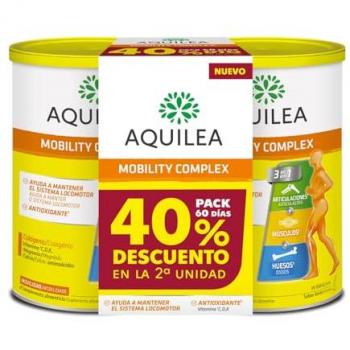 Aquilea Mobility Complex Colágeno + Magnesio Sabor Limón Pack Duplo 2 x 390g - Formato en Polvo, 3 en 1 Músculos, Huesos y Articulaciones, contiene Col