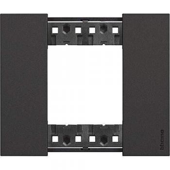 Placa Bticino Living Now 2 Módulos Color Negro KA4802KG