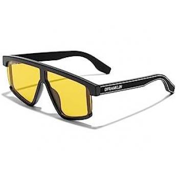 Gafas de Sol Unisex D.Franklin Modelo Alpha Rectangulares con Lentes de Policarbonato y Protección UV 400 en Negro y Amarillo