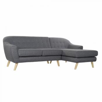 Sofá de 3 Plazas DKD Home Decor Gris Multicolor Natural Madera de Caucho Estilo Scandi 230 x 144 x 84 cm