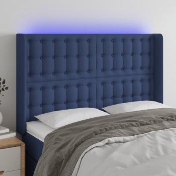 Cabecero LED Tejido 147x16x118/128 cm Azul