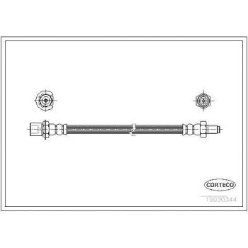 Latiguillo de freno CORTECO 19030344 - Manguera de freno, alta resistencia, fabricada en materiales duraderos, diseño específico para vehículos, cumple con estándares de calidad y seguridad