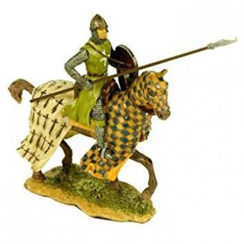 CAPRILO Figura Decorativa Mediaval Caballero a Caballo con Lanza. 9 x 5 x 10 cm.
