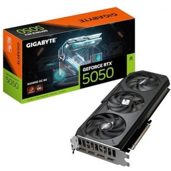 Tarjeta Gráfica GIGABYTE GeForce RTX 5050 GAMING OC 8GB GDDR6, 128bit, PCI-E 5.0, 2632MHz Frecuencia del núcleo, 2 x DP,