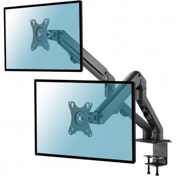 Soporte de Mesa Kimex para 2 Monitores de 17 a 27 con Mecanismo de Regulación y Función Giratoria/Inclinable