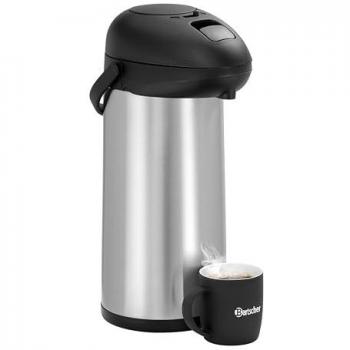 Jarra Isotérmica Big con Sistema de Bombeo 5L, 5000ml, 17x43 cm (ØxAt), Negro/Plateado