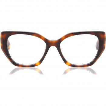 SmartBuy Collection Geometric Full Rim Plastic Women’s Prescription Glasses - Tortoiseshell, Size 54, Blue Light Block Available, Free Lenses