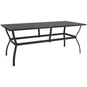 Mesa de jardín de acero gris antracita 190x80x72 cm