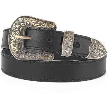 Cinturón de mujer de cuero genuino marca Lois, ideal para el uso diario, modelo 501027, color negro