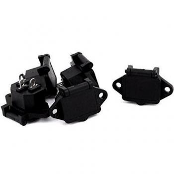 sourcing map 5pcs IEC320 C14 AC 250V 10A 3 Polos Macho Toma De Corriente Adaptador w Cubierta