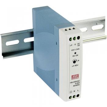 Fuente de alimentación Mean Well MDR-20-12 para riel DIN, 12V DC, 1.67A, 20W