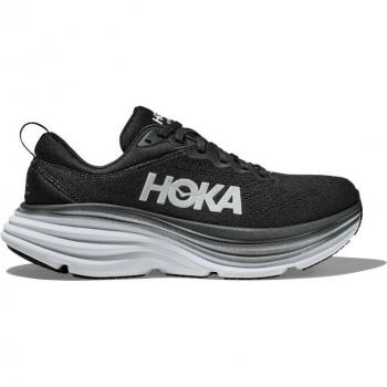 HOKA Women's Bondi 8 Road Running Shoes, Color: Black/White, Size: 4.5