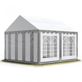 Carpa para fiestas TOOLPORT 3x3 m, lona PVC 700 n, gris-blanco, impermeable