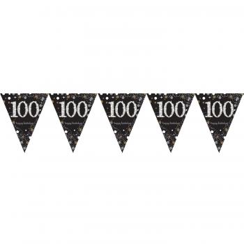 Amscan International – 9901732 4 m x 20 cm oro celebración 100º plástico banderín banderines