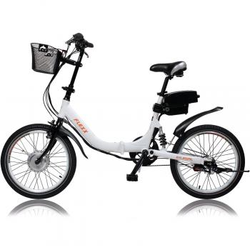 E-Bike, NEUHEIT! - Elektrorad, FLEXX 20, E-Klapprad, perlweiß, Riemenantrieb, 3-Gang Shimano, gefedert, Faltrad, 250W, 36V, 9 Ah, Ebike, Pedelec faltbar, Mobilitätspaket, Camping, Marine, Pendler, Cityflitzer