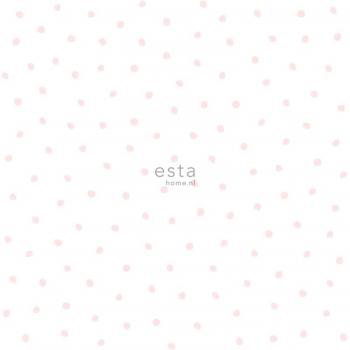 Papel pintado con diseño de copos de nieve en rosa y blanco - 53 cm x 10 m