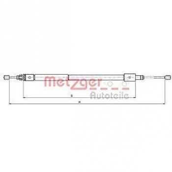 Cable de freno de mano METZGER 10.4582 para Citroen Xsara, trasero derecho, 1520/1170 mm, freno a tambor