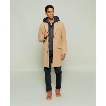 Abrigo desmontable con cremallera para hombre color beige