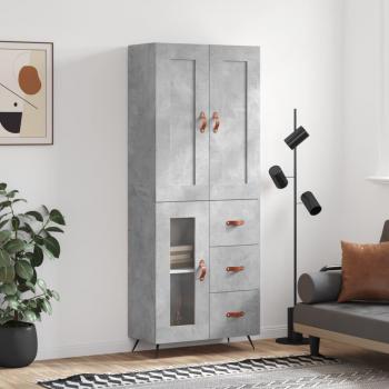 Aparador Alto de Madera Contrachapada Gris Hormigón 69,5x34x180 cm