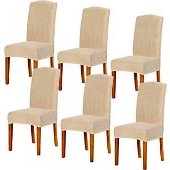 TIANSHU Fundas para sillas 6 Piezas,Poliéster Elástica Fundas sillas Duradera Modern Bouquet de la Boda Hotel Decor Restaurante