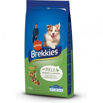 Brekkies Adulto con Pollo, Verduras y Cereales para Perros - 15 kg