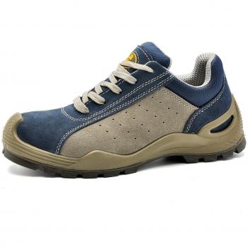 Zapatos de Seguridad con Punta de Acero y Antideslizantes -SAFETOE 7295 Calzado de Seguridad para Hombre de Verano Color Gris