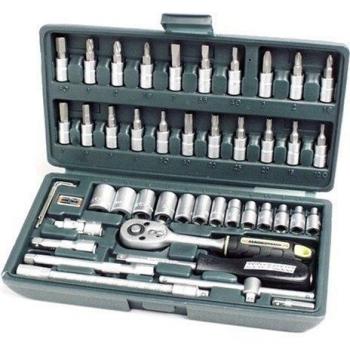 Mannesmann M 2040 - Set de Herramientas con Llaves de Vaso 1/4, 46 Piezas