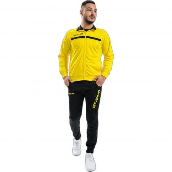 Givova One Full Zip Chándal TT012-0710, chándal de entrenamiento, tejido ligero y transpirable, cierre completo con cremallera, diseño moderno, logo Givova en pecho y pantalones, elasticidad para