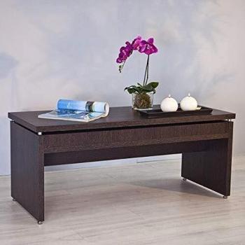 TopKit | Mesa de Centro Manhattan 2028 | Tamaño Normal: 51x120x50 Cm | Tamaño Elevada: 61x120x71 Cm | Mueble de Salon | Mesa Elevable | Wenge