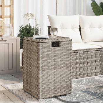 vidaXL Propane Tank Cover Table Grey 40x40x60 cm Poly Rattan